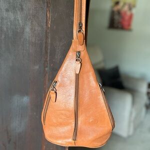 Tan Leather Sling Bag